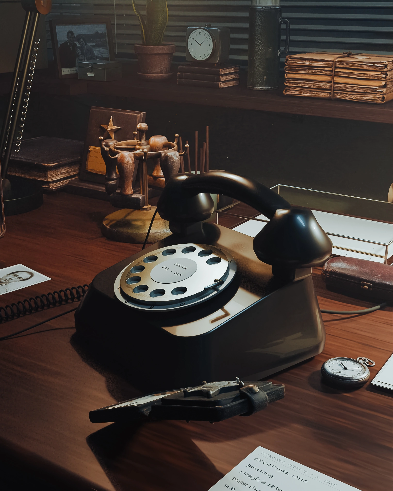 Same rotary telephone camera with lens effects, depth of field and finishing disabled